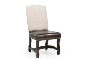 HomeRoots Five-Piece Brown Round Solid Wood Dining Set with Upholstered Chairs for Stylish Gatherings 644516
