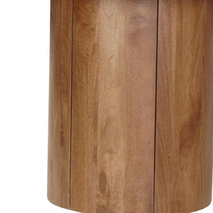 HomeRoots 48" Solid Mango Wood Round Dining Table with Pedestal Base - Timeless Style for 4 Guests! 644517