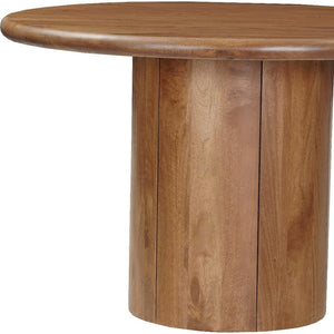 HomeRoots 48" Solid Mango Wood Round Dining Table with Pedestal Base - Timeless Style for 4 Guests! 644517