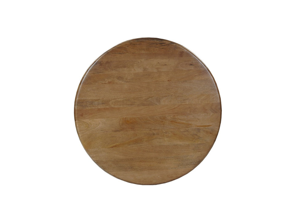 HomeRoots 48" Natural Solid Wood Pedestal Round Dining Table - Rustic Charm for Cozy Gatherings & Meals 644518