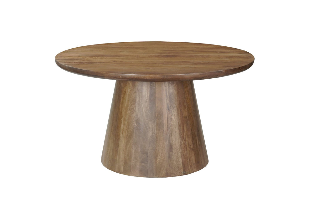 HomeRoots 54" Solid Wood Round Pedestal Dining Table in Warm Brown - Perfect for Family Gatherings & Style 644519