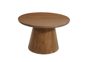 HomeRoots 54" Solid Wood Round Pedestal Dining Table in Warm Brown - Perfect for Family Gatherings & Style 644519