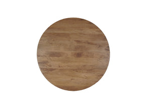 HomeRoots 54" Solid Mango Wood Round Pedestal Dining Table - Elegant Centerpiece for 6, Natural Finish 644520