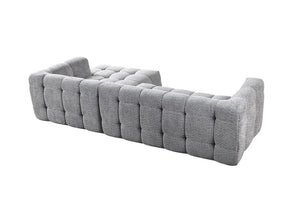 HomeRoots Light Gray Boucle L Shaped Sectional Sofa with Right-Facing Chaise and Five Stylish Toss Pillows 644521