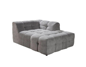 HomeRoots Light Gray Boucle L Shaped Sectional Sofa with Right-Facing Chaise and Five Stylish Toss Pillows 644521