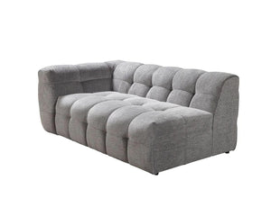 HomeRoots Light Gray Boucle L Shaped Sectional Sofa with Right-Facing Chaise and Five Stylish Toss Pillows 644521