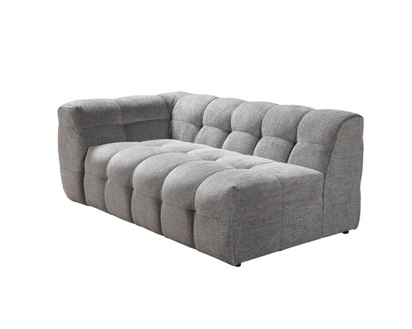HomeRoots Light Gray Boucle L Shaped Sectional Sofa with Right-Facing Chaise and Five Stylish Toss Pillows 644521