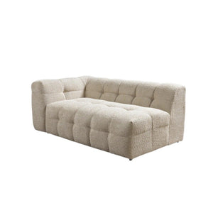 HomeRoots Ivory Boucle L-Shaped Sectional Sofa with Right-Facing Chaise & 5 Toss Pillows for Modern Comfort 644522