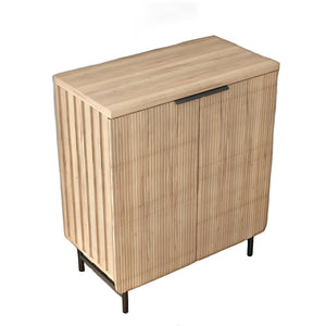 HomeRoots 35" Oak Textured Accent Cabinet - Rustic Two-Door Storage for Modern Living & Display Solutions 644523