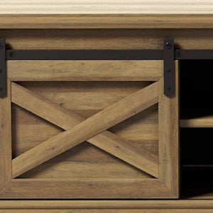 HomeRoots 47" Stylish Black and Natural Faux Leather Bench with Rustic Storage Shelves for Entryway Decor 644524