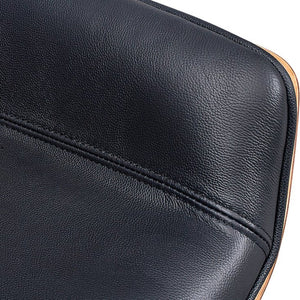 HomeRoots Black Rosewood and Silver Executive Office Chair - Adjustable Height, Swivel, and Rolling Comfort 644526