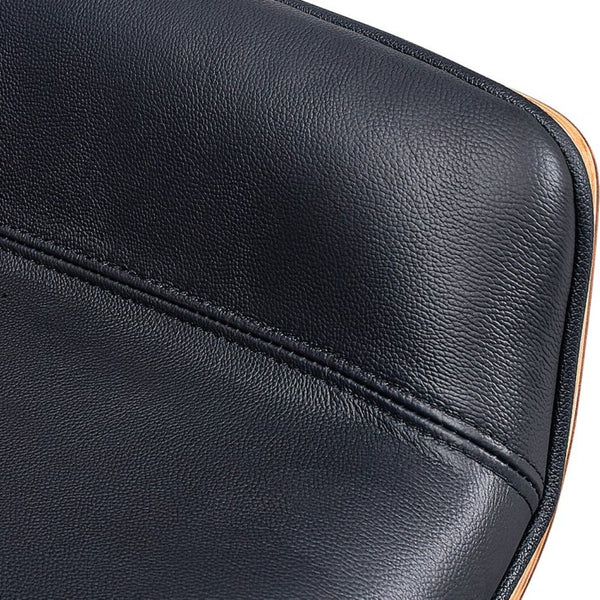 HomeRoots Black Rosewood and Silver Executive Office Chair - Adjustable Height, Swivel, and Rolling Comfort 644526