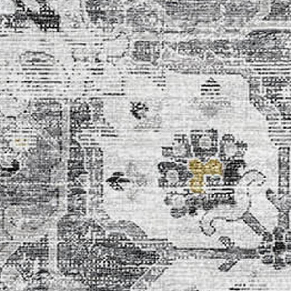 HomeRoots 10' Light Gray Ivory Gold Floral Medallion Area Rug - Washable, Durable, UV Protected for Style & Comfort 644532