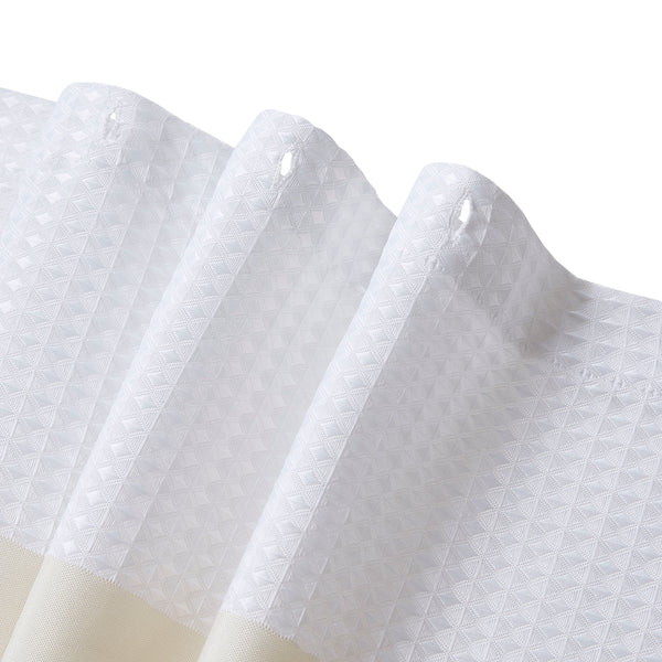 JLA Home Madison Park - Shower textured waffle curtain with heathered stripe and 3M Scotchgard for spa-like, water-resistant style 72 L x 108 W x 0.13H MP70-8563
