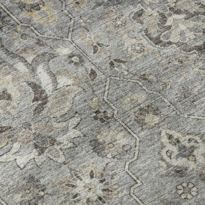 HomeRoots 8' Washable Round Rug with Floral Medallion Design – UV Protected, Stain Resistant, Easy-Care Home Décor 644553