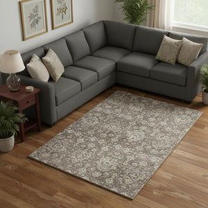 HomeRoots 10' X 14' Durable Floral Medallion Area Rug with UV Protection - Washable, Stain-Resistant Elegance 644562