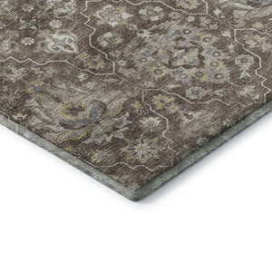 HomeRoots 10' X 14' Durable Floral Medallion Area Rug with UV Protection - Washable, Stain-Resistant Elegance 644562