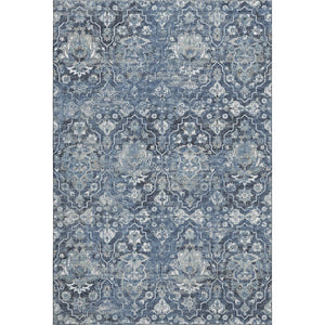 HomeRoots 10' Blue & Ivory Floral Medallion Area Rug - Washable, UV Protected, Stain Resistant for Homes 644568