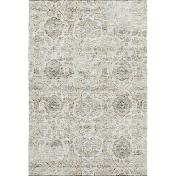 HomeRoots 5' X 8' Floral Medallion Area Rug – Washable, Stain Resistant, UV Protected for Elegant Living Spaces 644576