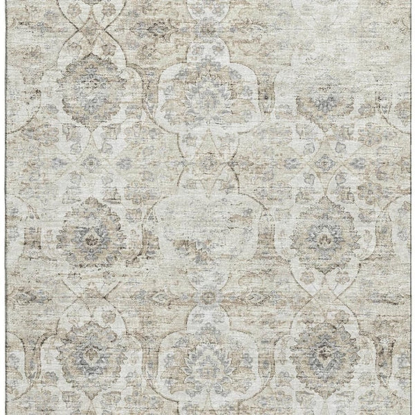 HomeRoots 5' X 8' Floral Medallion Area Rug – Washable, Stain Resistant, UV Protected for Elegant Living Spaces 644576