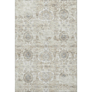 HomeRoots 5' X 8' Floral Medallion Area Rug – Washable, Stain Resistant, UV Protected for Elegant Living Spaces 644576