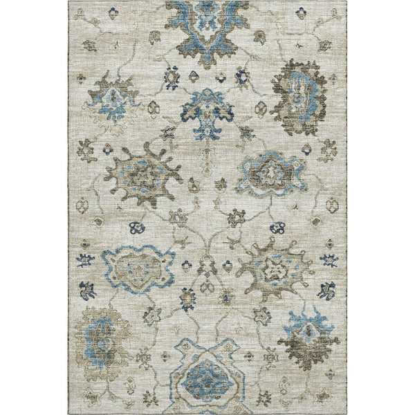 HomeRoots 8' X 10' Washable Floral Medallion Area Rug - UV Protected, Stain Resistant, Ideal for Busy Homes 644608