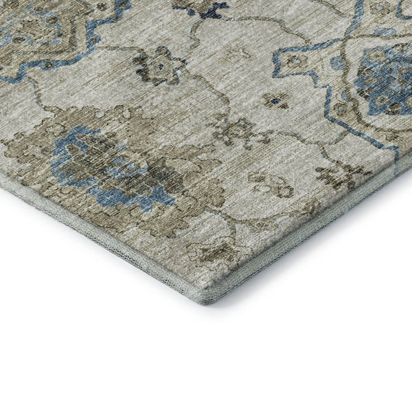 HomeRoots 8' X 10' Washable Floral Medallion Area Rug - UV Protected, Stain Resistant, Ideal for Busy Homes 644608