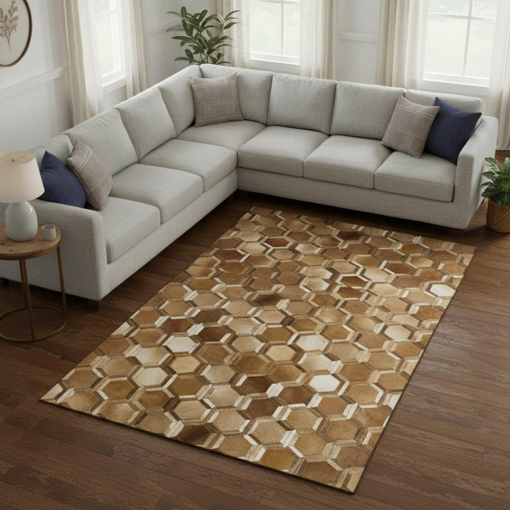 HomeRoots 9' X 12' Stylish Geometric Washable Area Rug with UV Protection – Perfect for Busy Homes & Decor! 644639