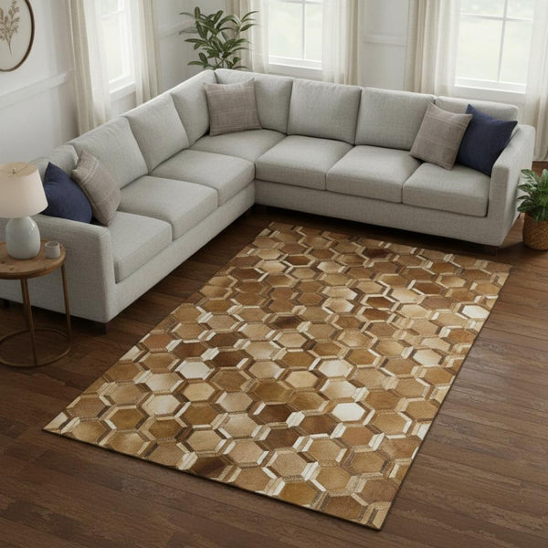 HomeRoots 9' X 12' Stylish Geometric Washable Area Rug with UV Protection – Perfect for Busy Homes & Decor! 644639