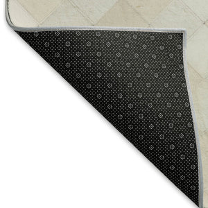 HomeRoots 9' X 12' Modern Ivory and Gray Geometric Washable Area Rug with UV Protection for Everyday Use 644645