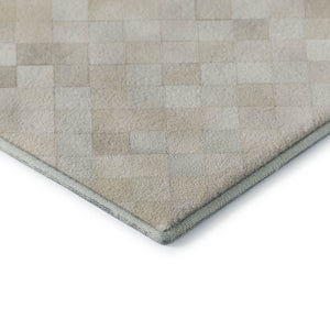 HomeRoots 9' X 12' Modern Ivory and Gray Geometric Washable Area Rug with UV Protection for Everyday Use 644645