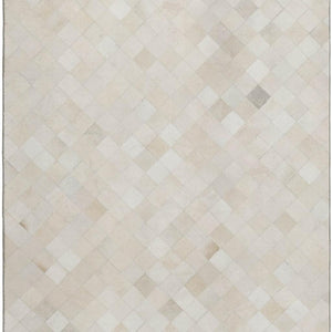 HomeRoots 9' X 12' Modern Ivory and Gray Geometric Washable Area Rug with UV Protection for Everyday Use 644645