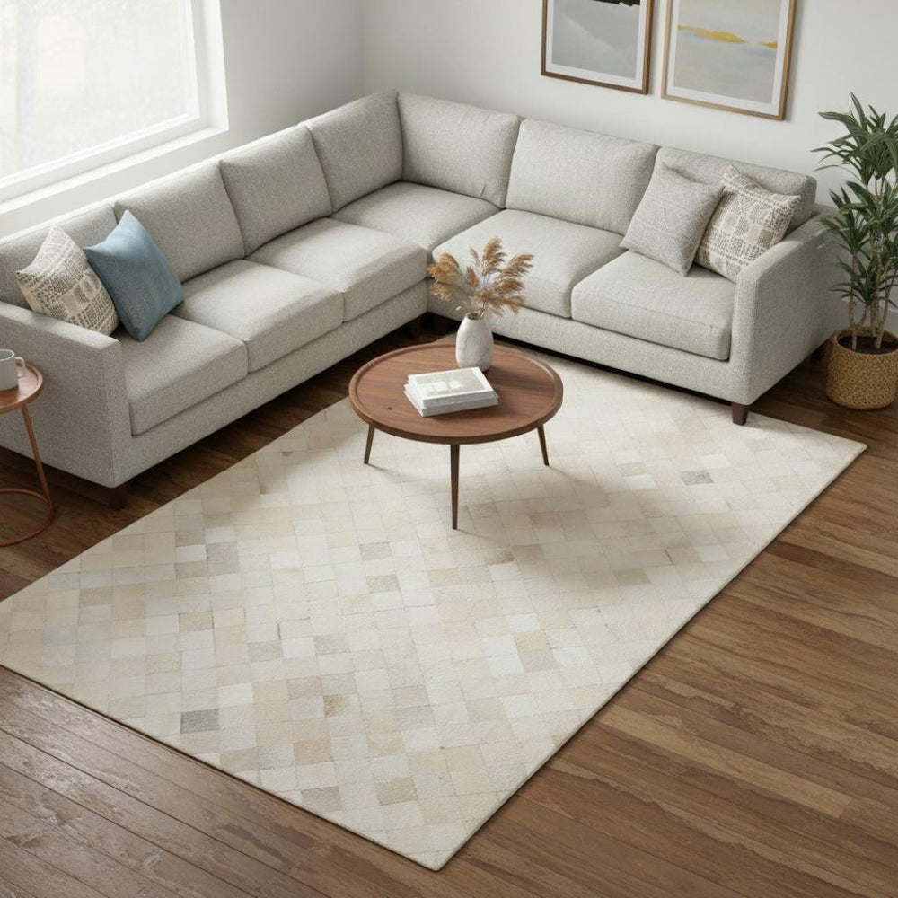 HomeRoots 10' X 14' Ivory and Gray Geometric Area Rug – Washable, Stain-Resistant & UV-Protected for Durability 644646