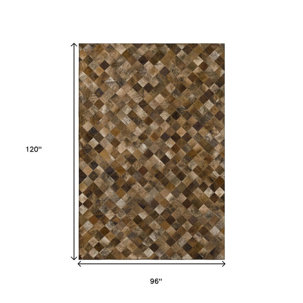 HomeRoots 8' X 10' Geometric Area Rug - Washable, Stain Resistant, UV Protected for Family Rooms & Patios 644656