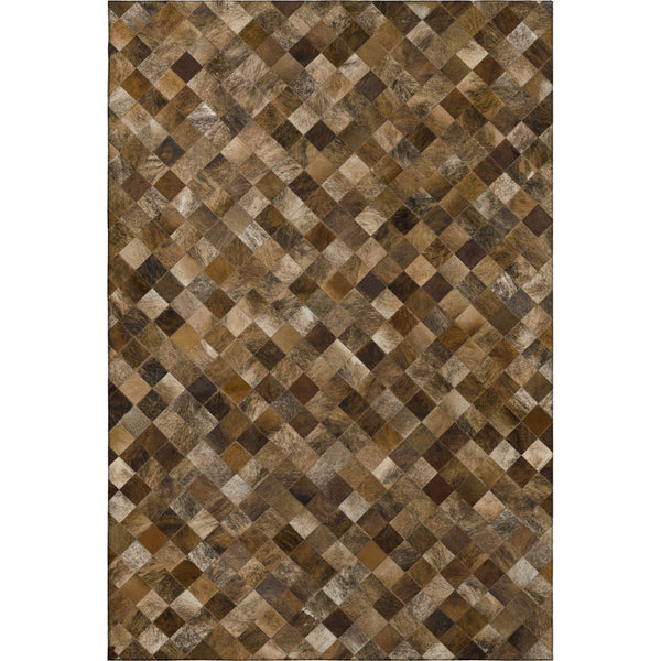 HomeRoots 9' X 12' Brown Beige Coffee Geometric Area Rug - Washable, Stain-Resistant, UV Protected, Durable Design 644657
