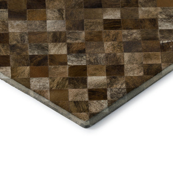 HomeRoots 9' X 12' Brown Beige Coffee Geometric Area Rug - Washable, Stain-Resistant, UV Protected, Durable Design 644657