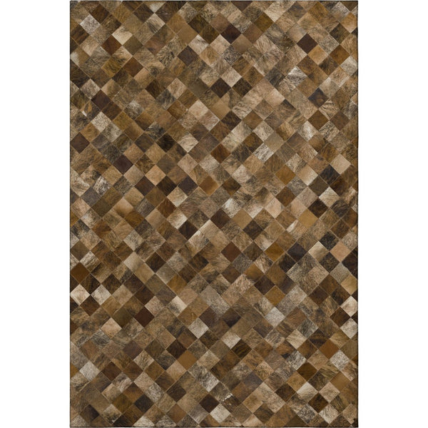 HomeRoots 9' X 12' Brown Beige Coffee Geometric Area Rug - Washable, Stain-Resistant, UV Protected, Durable Design 644657