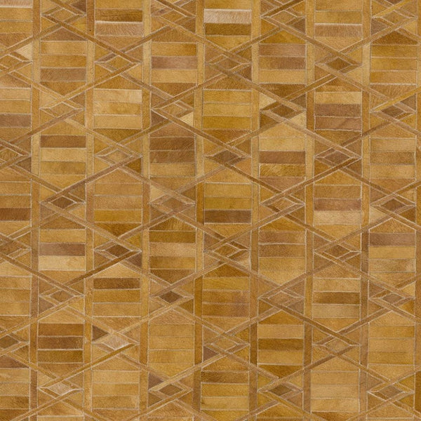HomeRoots 9' X 12' Stylish Brown Beige Gold Geometric Washable Area Rug with UV Protection for Any Space 644675