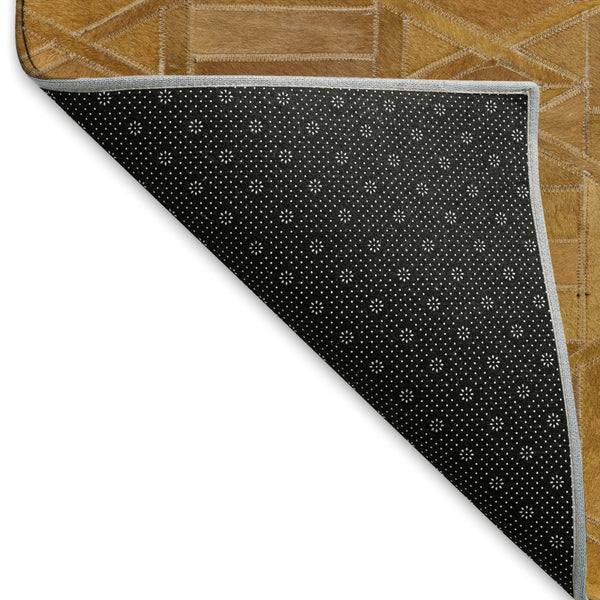 HomeRoots 10' X 14' Contemporary Brown Beige Gold Geometric Washable Rug - UV Protected, Stain Resistant, Easy Care 644676