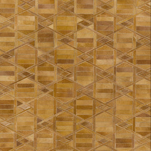 HomeRoots 10' X 14' Contemporary Brown Beige Gold Geometric Washable Rug - UV Protected, Stain Resistant, Easy Care 644676