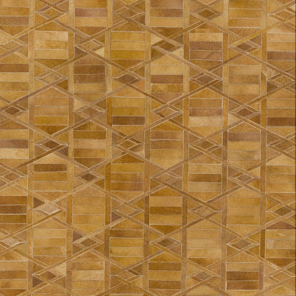 HomeRoots 10' X 14' Contemporary Brown Beige Gold Geometric Washable Rug - UV Protected, Stain Resistant, Easy Care 644676