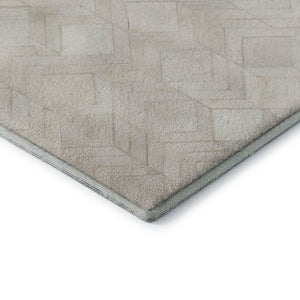 HomeRoots 8' Ivory and Gray Geometric Round Rug - Modern, Washable, UV-Protected for Indoor & Outdoor Use! 644679