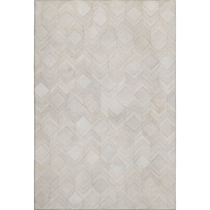 HomeRoots 9' X 12' Ivory and Gray Geometric Area Rug - Washable, UV-Protected, Stylish for High-Traffic Spaces 644681