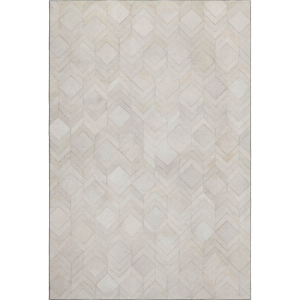HomeRoots 10' X 14' Ivory and Gray Geometric Area Rug - Washable, UV-Protected, Durable for Homes with Kids & Pets 644682