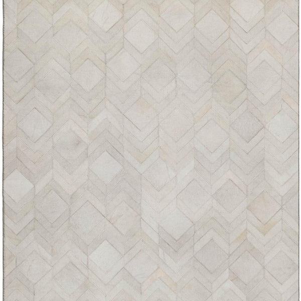 HomeRoots 10' X 14' Ivory and Gray Geometric Area Rug - Washable, UV-Protected, Durable for Homes with Kids & Pets 644682