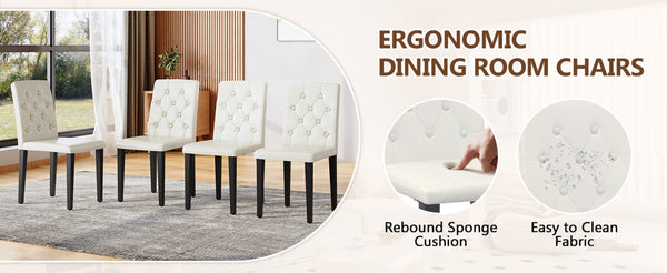 English Elm Table Walnut Grain Dining Set With 8 Ergonomic Pu Chairs & Hidden Storage - Modern Comfort Design W1151S04289-GIGA