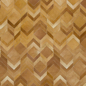 HomeRoots 5' Modern Geometric Washable Area Rug in Brown, Ivory & Beige - UV Protected, Stain Resistant & Durable 644690