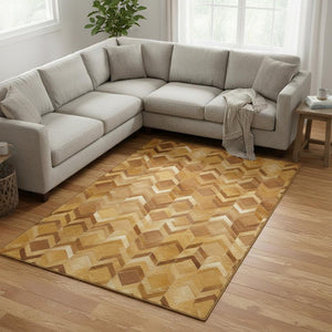 HomeRoots 10' X 14' Modern Geometric Area Rug - Washable, UV-Protected, Durable Design for High-Traffic Spaces 644694