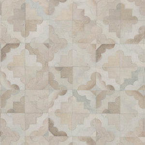 HomeRoots 5' X 8' Washable Geometric Area Rug in Ivory, Beige & Gray - Durable, Stain-Resistant & UV Protected! 644708