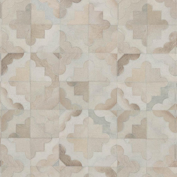 HomeRoots 5' X 8' Washable Geometric Area Rug in Ivory, Beige & Gray - Durable, Stain-Resistant & UV Protected! 644708